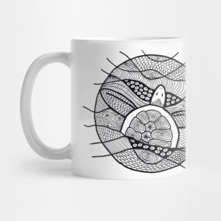 Sea turtle in black ink Mug